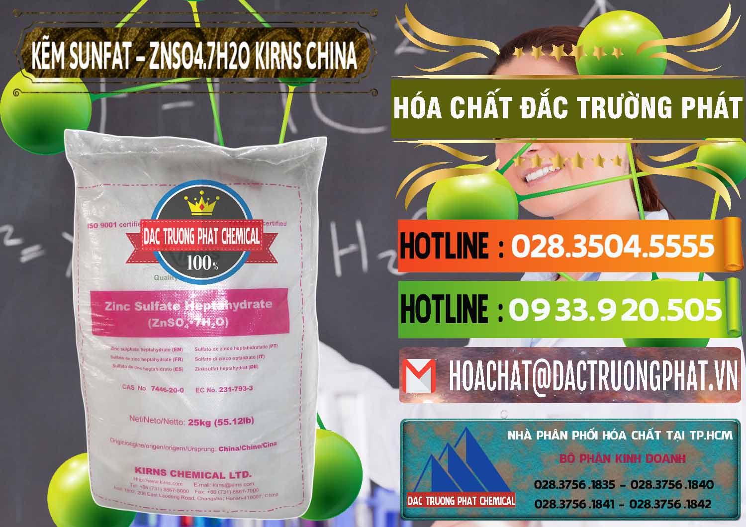 Đơn vị kinh doanh - bán Kẽm Sunfat – ZNSO4.7H2O Kirns Trung Quốc China - 0089 - Cty chuyên kinh doanh - phân phối hóa chất tại TP.HCM - cungcaphoachat.com.vn